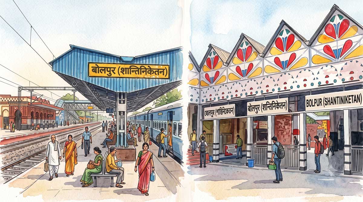 Bolpur Santiniketan Raiway Station. How to reach Bolpur Santiniketan
