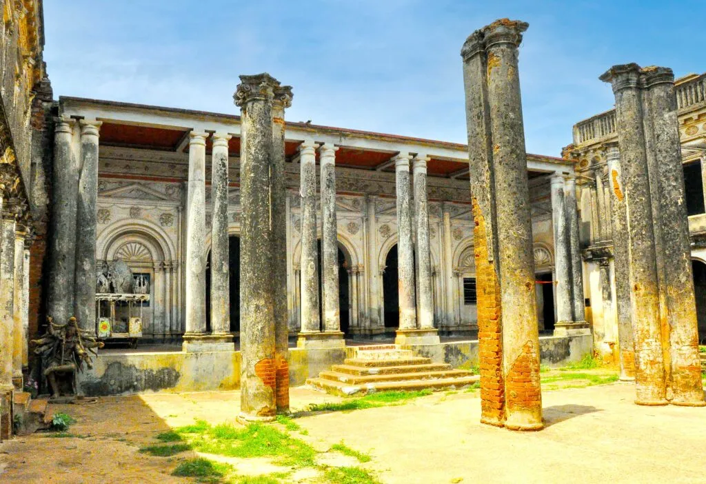 Kalikapur Rajbari Bolpur Santiniketan historic zamindari facade and arches