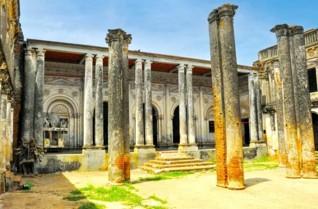 Kalikapur Rajbari Bolpur Santiniketan historic zamindari facade and arches