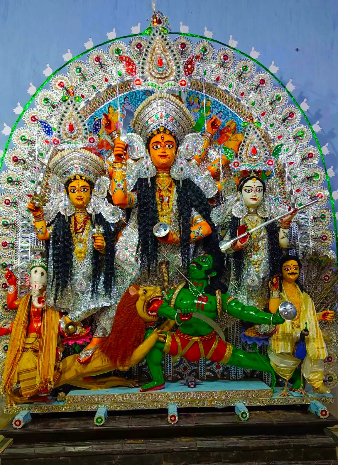 Traditional 250-year-old Bonedi Durga Puja idol at Surul Rajbari Thakur Dalan